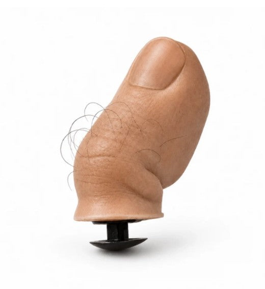 Hairy toe charm with its push-in plug